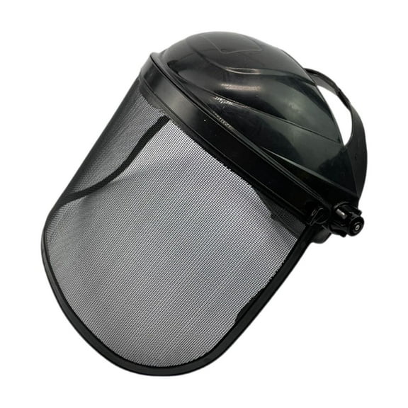 Adjustable Full Face Mesh Safety Shield with Blue Hard Hat, Lightweight Protective Headgear for Outdoor Yard Work and Industrial Use