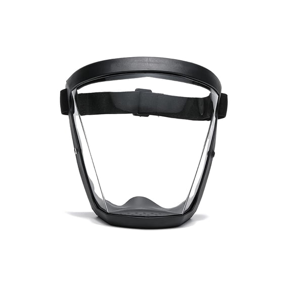 Adjustable Full Face Protective Shield - Transparent Safety Visor with Anti-Fog, Heat & Impact Resistant for Work, Kitchen, Outdoor, Easy Drawstring (Black) P