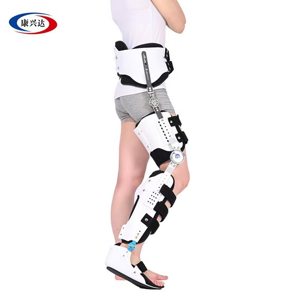 Adjustable Full Hip Leg Brace for Post-Activity Support, Hinged Knee Ankle Foot Orthosis for Men and Women, Comfortable & Breathable Design