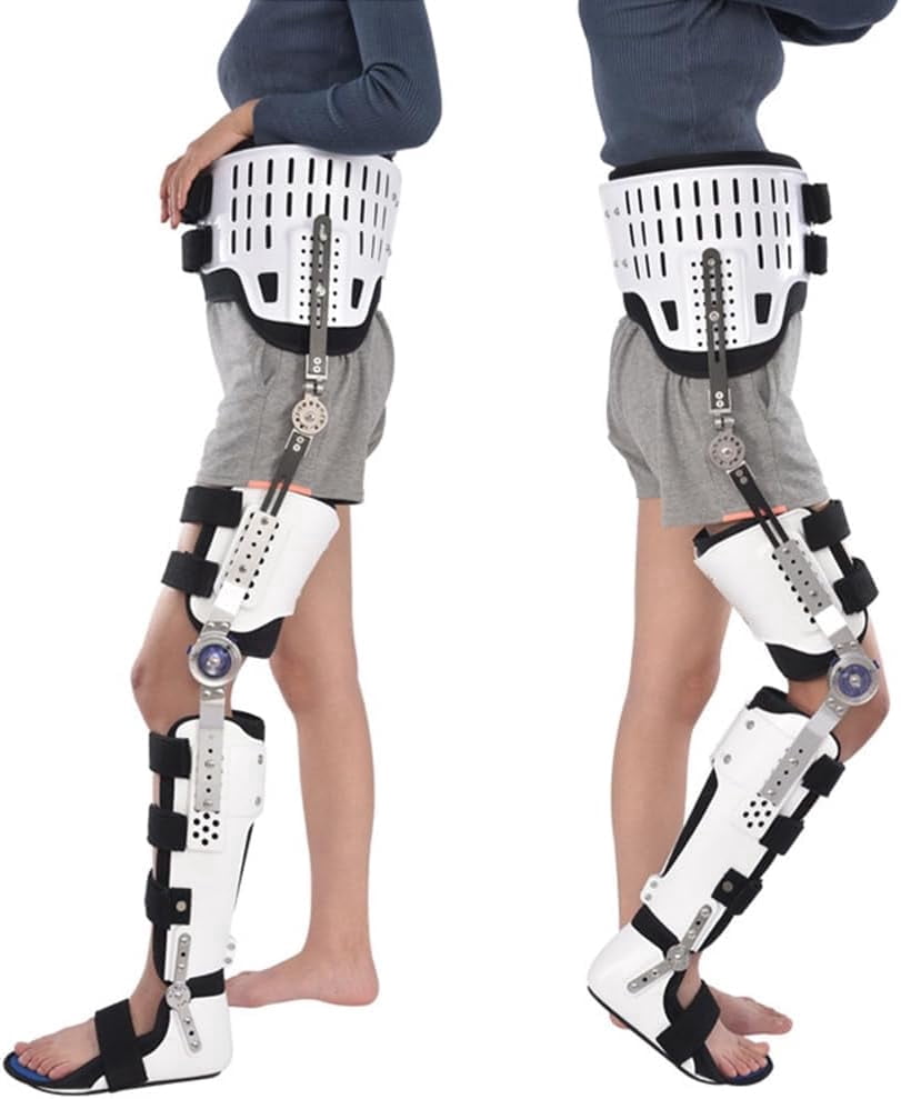 Adjustable Full Hip Leg Brace for Post-Activity Support, Hinged Knee Ankle Foot Orthosis for Men and Women, Comfortable & Breathable Design