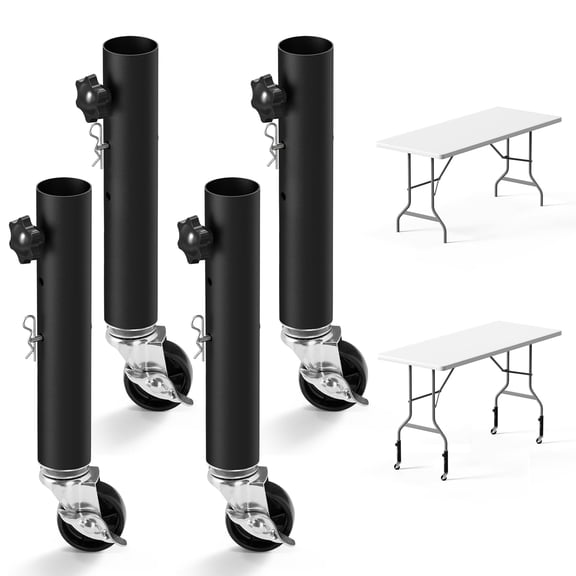 Adjustable Furniture Leg Extenders With Locking Casters 4 Pack