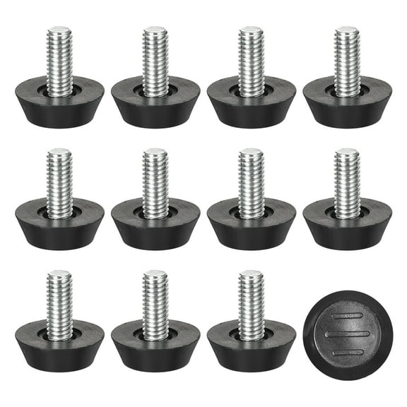 Adjustable Furniture Levelers, 12Pack M6x14mm Furniture Leveling Leg Screw in Threaded for Table, Chair