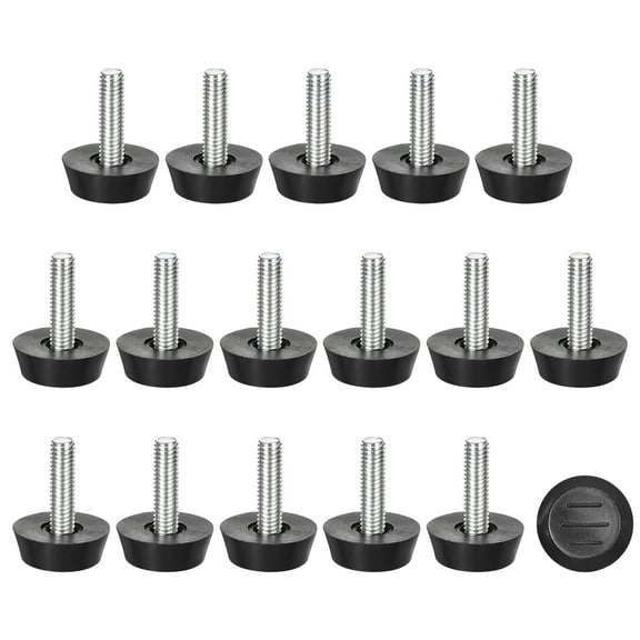 Adjustable Furniture Levelers, 16Pack M6x20x23mm Furniture Leveling Leg Screw in Threaded for Table, Chair