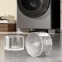 Adjustable Furniture Risers 4 Pack Heavy Duty Round Bed Lifts 3.1-4.3in Plastic Suction Base for Bed Frame Desk Table Sofa Chair Storage Space Non Slip Clear