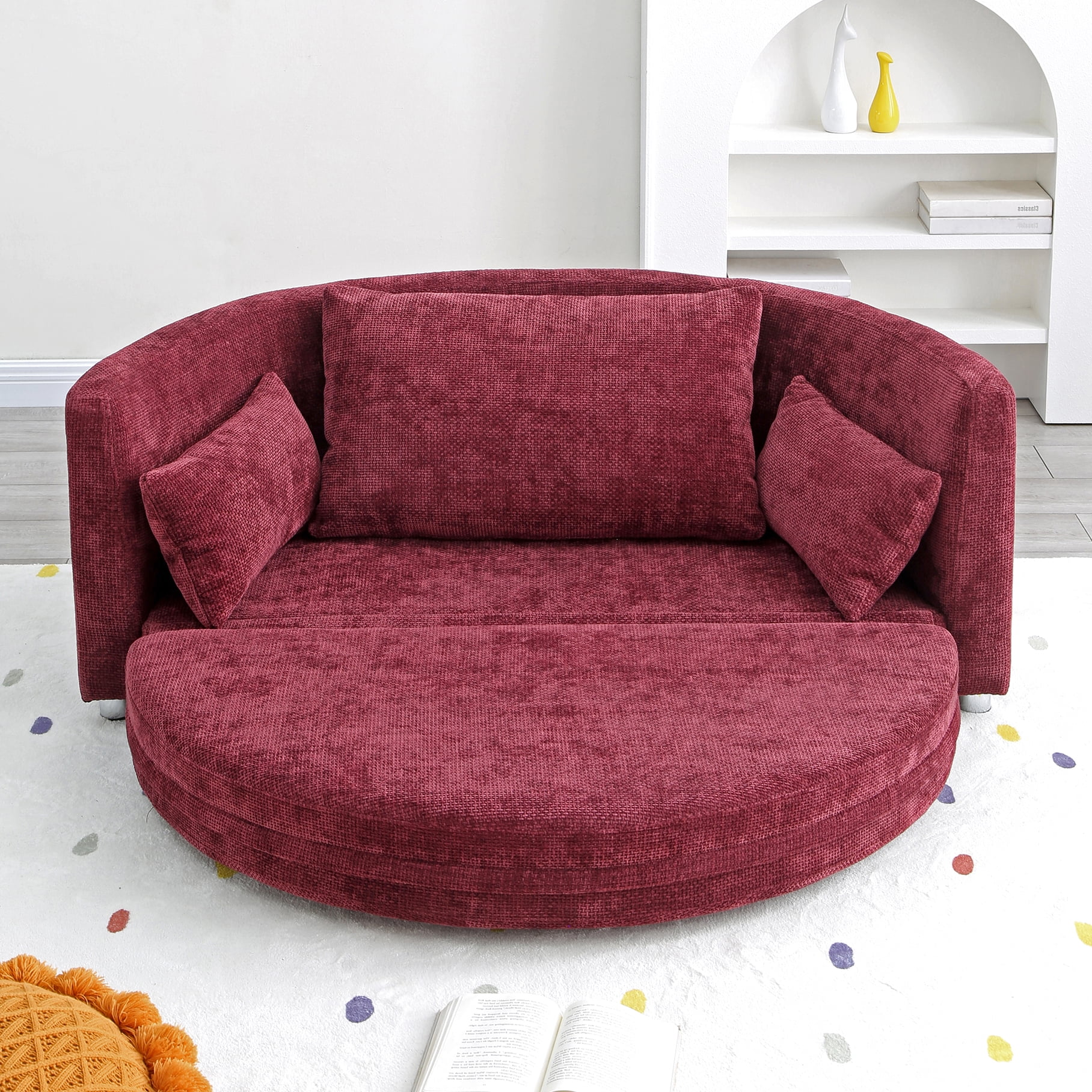Adjustable Futon Chair Bed, Foldable & Versatile. Transforms To Lounger ...