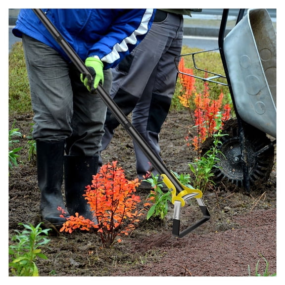 Adjustable Garden Hoe - 46.06in Handheld Stirrup Hula Hoe Weeder Cultivator - Gardening Tool for Weeding, Loosening Soil & Vegetable Planting