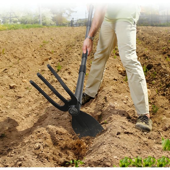 Adjustable Garden Hoe Multi-Purpose Weeding & Digging Tool with Ergonomic Handle, Length (16"-60"), Rust-Proof Coated Steel, Heavy Duty for Farm, Yard, Gardening