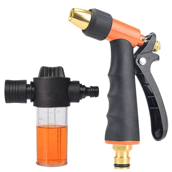 Adjustable Garden Hose Nozzle for Car Care & Cleaning Heavy Duty Metal Leak Proof Sprayer with Multiple Watering Patterns for Washing and Patio Cleaning Easy Quick Install Construction
