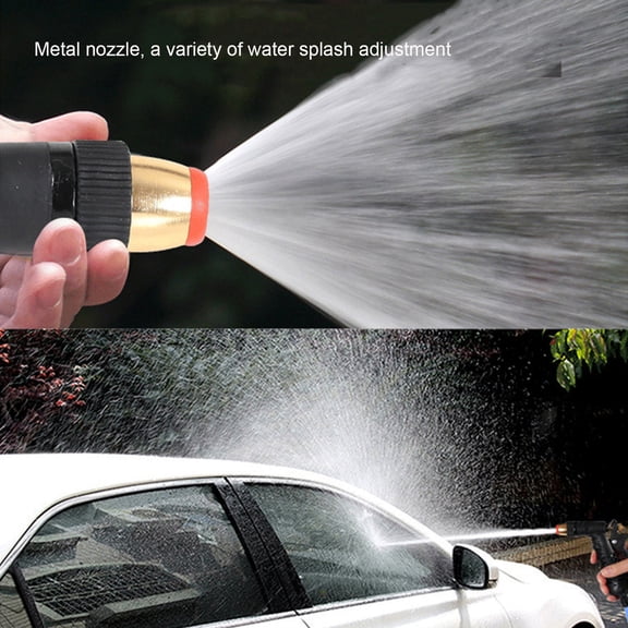 Adjustable Garden Hose Nozzle High Pressure Spray ABS Grip Watering Wand for Car Washing Lawn Yard Plants Flexible Stream Mist Jet Pattern Ergonomic Labor Saving Handle Outdoor Cleaning Tool