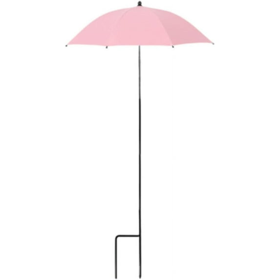 Adjustable Garden Plants Umbrella 52.36in Sun Protection Cover with Aluminum Frame & Polyester Fabric for Flower Beds Potted Plants Outdoor UV Shade(Pink)