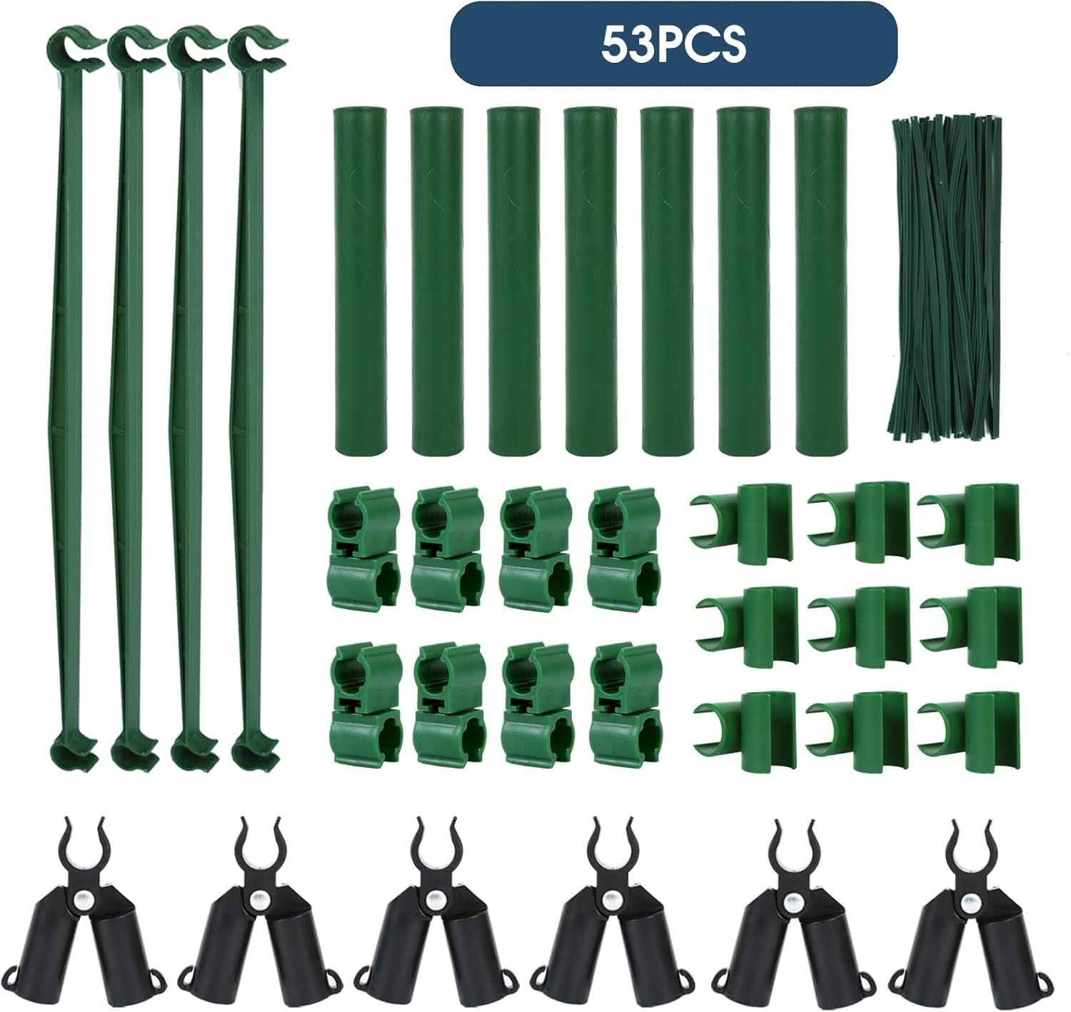 Adjustable Garden Stakes Connectors, Plastic Plant Trellis Clips for 0. ...