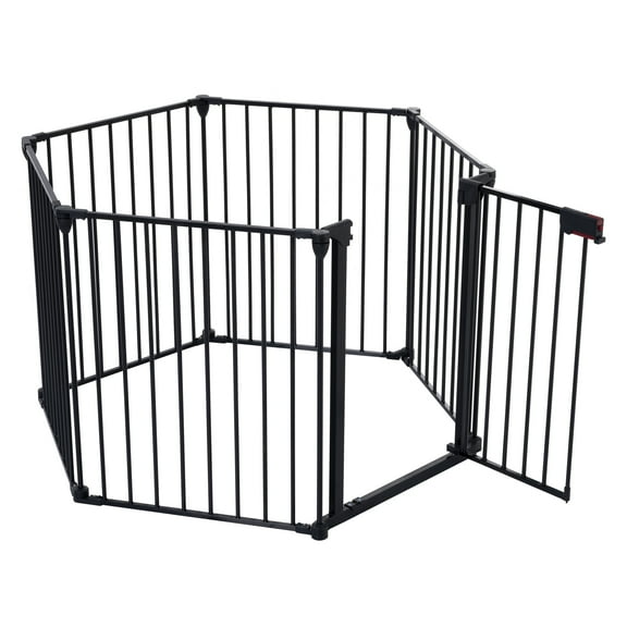 Adjustable Gate 6/8 Panels Play Yard Pet Playpen Metal Doorways Fireplace Fence Christmas Tree Fence Gate