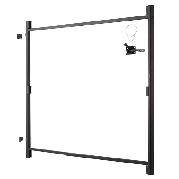 Adjustable Gate Building Kit Fits 36" to 60" Wide Openings, 6-7 ft Tall, Black Steel Frame for DIY Fence, Yard & Garden Entry