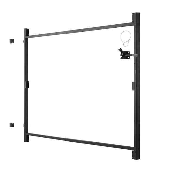 Adjustable Gate Building Kit Fits 40 to 72 Inch Wide Openings, 4 to 5 Ft Tall Fence Heavy Duty Black Steel Frame with Easy Assembly For Driveway, Yard & Garden Security