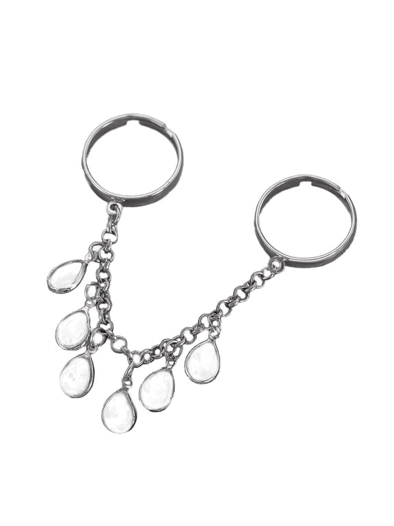 Adjustable Geometric Fringe Rings Open Design Alloy Jewelry for Parties & Daily Wear Fashion Accessories