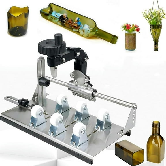 Adjustable Glass Bottle Cutter Kit, Glass Bottle Cutter, Upgraded DIY Glass Cutting Tool Kit, Fix Bottle Cutter for Round, Oval Bottles, Wine, Beer