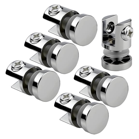 Adjustable Glass Panel Clamps Pack Of 6 Strong Metal Shelf Brackets Easy to Use for 5-10mm Acrylic Laminate Mounting