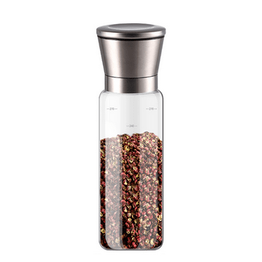 Adjustable Glass Refillable Spice Grinders Stainless Steel Salt & Pepper Mills