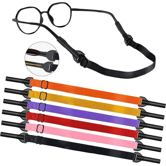 Adjustable Glasses Strap-6 Pack No Tail Eyeglass Straps Eyewear Retainer Sport Unisex Sunglass Straps Holder