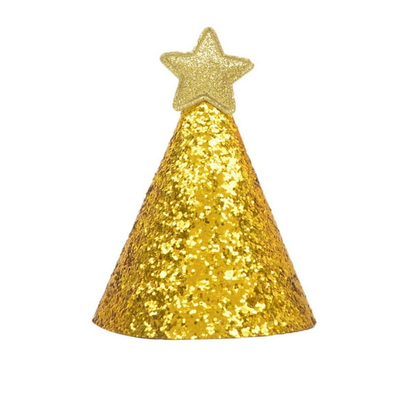 Adjustable Glitter Pet Party Hat - Polyester, Star Decor, for Small Dogs/Cats/Birthday