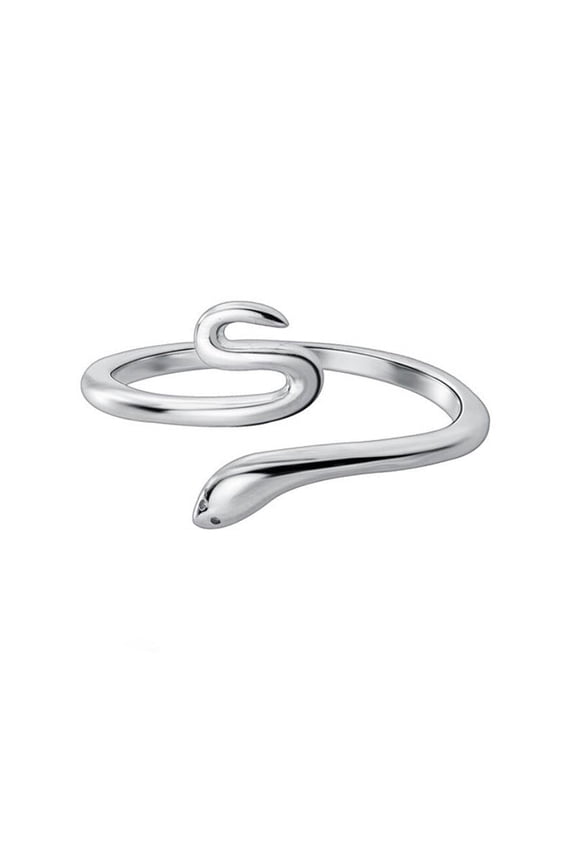 Adjustable Glossy Snake Ring: Unisex Geometric Design, Individually Packed Copper Ring, Fashionable and Simple Style