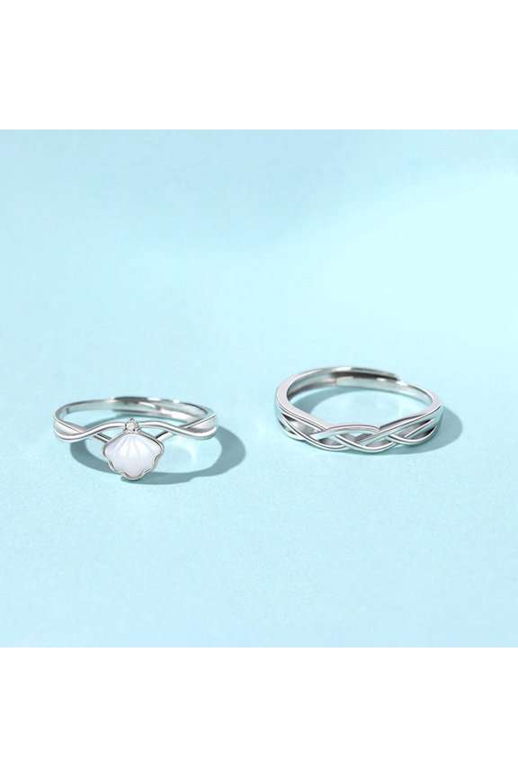 Adjustable Gold-Plated Copper Rings for Women and Men, Fashionable Japanese and Korean Style, Shell Sector Design