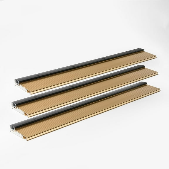 Adjustable Gold Threshold from amazing qualtiy Aluminum + black plastic cap for Hidden screws - Finish: Gold anodized