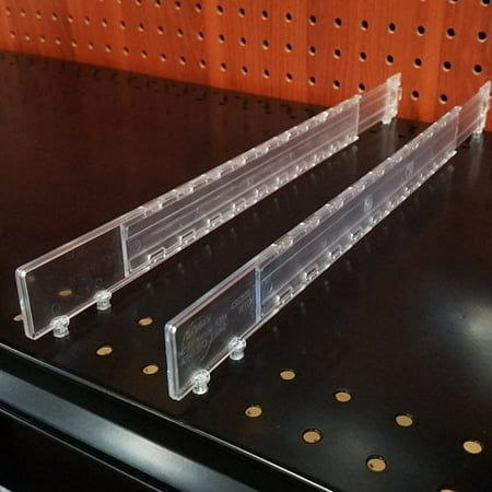 Adjustable Gondola Shelf Dividers, Retracting Item Organizer for Shelves 14" to 22" D, 50 Pack