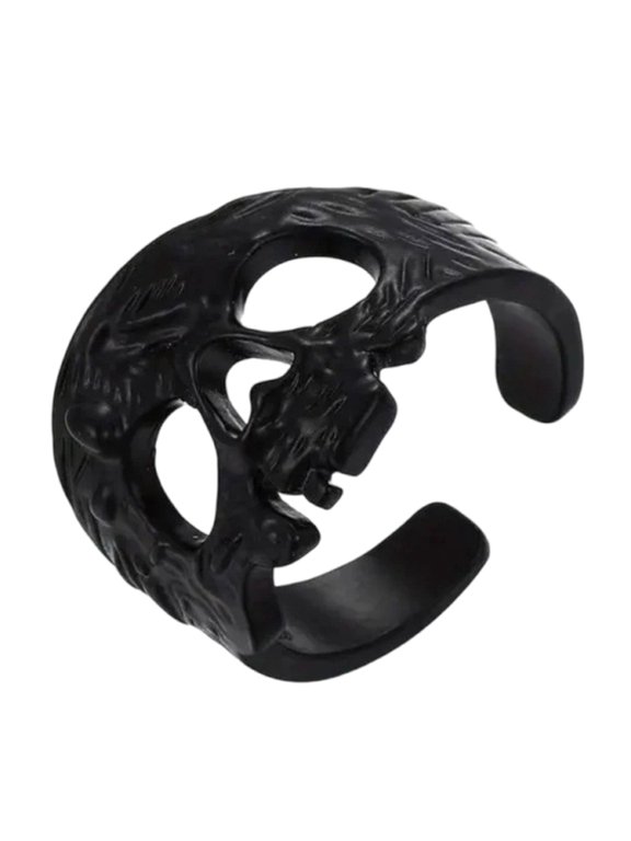 Adjustable Gothic Face Rings Retro Geometric Designs Jewelry Finger Accessories For Costume Event Inspired Adjustable Skeleton Rings With Intricate Cutout Designs Handmade Finger Accessories