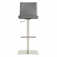 thumbnail image 1 of Adjustable Gray Faux Leather Aluminum Stool, 1 of 6
