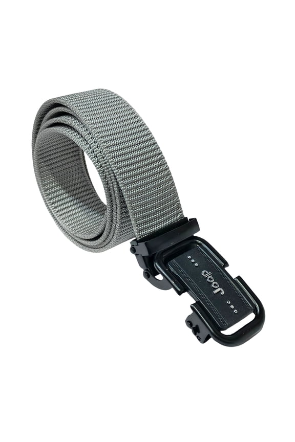 Adjustable Gray Nylon Belt with Heavy-Duty Quick-Open Buckle | Tough, Smooth-Fit and Lightweight Webbing Strap for Everyday Comfort and Active Use