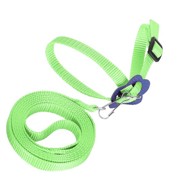 Adjustable Green Nylon Bird Harness with 47.2in Traction Rope for Outdoor Training