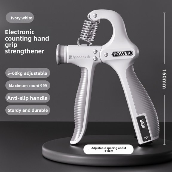 Adjustable Grip Strengthener with Digital Counter – Smart Hand Exerciser with LED Display, Heavy Duty Stainless Steel Spring for Forearm Training
