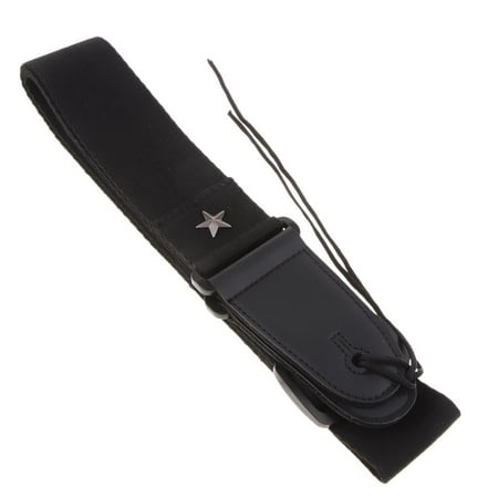Adjustable Guitar Strap Belt, Classical Leather Strap For Electric Acoustic Guitar Bass Black