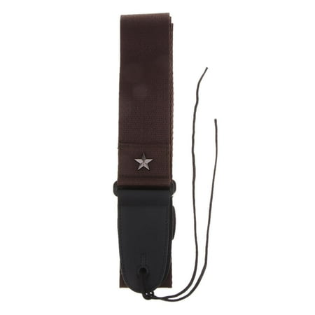 Adjustable Guitar Strap Belt, Classical Leather Strap for Electric Acoustic Guitar Bass Coffee