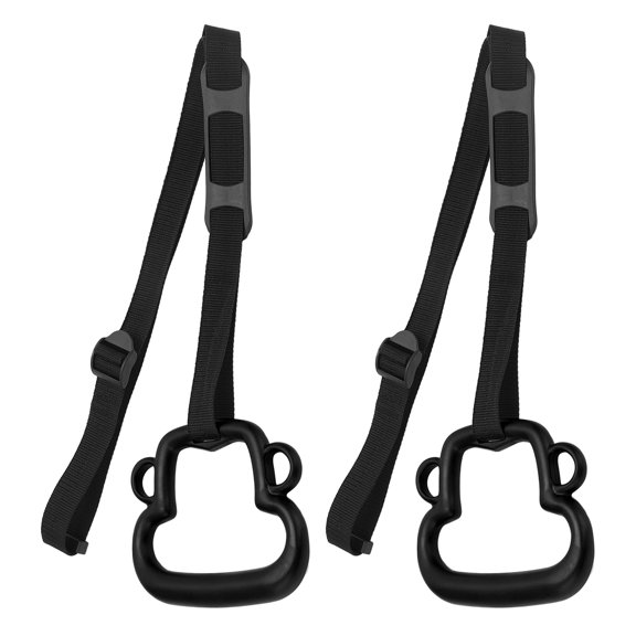 Adjustable Gymnastic Rings for Kids - 331lb Capacity, Black - Perfect for Pull-Ups and Exercise