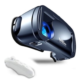 Adjustable HD Virtual Reality Headset with Controller, Eye Protection 3D VR Glasses Compatible with 5 to 7 Inch iOS & Android Smartphones (black)