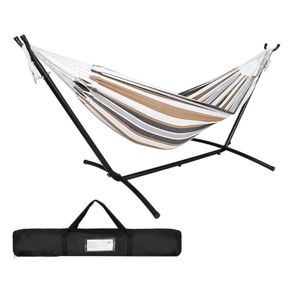 Adjustable Hammock Bed with Space Saving Steel Stand - Portable, Easy Set Up Indoor/Outdoor Hammock for Two