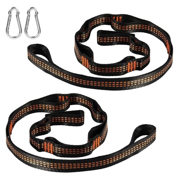 Adjustable Hammock Suspension Reinforced Straps with Strong Metal Hook