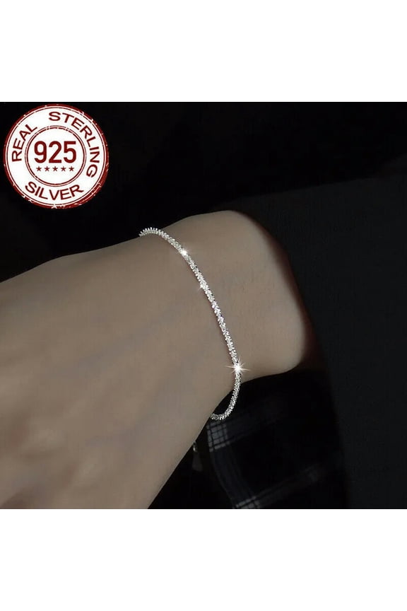 Adjustable Hand Chain Stackable Bracelet Decoration Solid 925 Silver for Lady