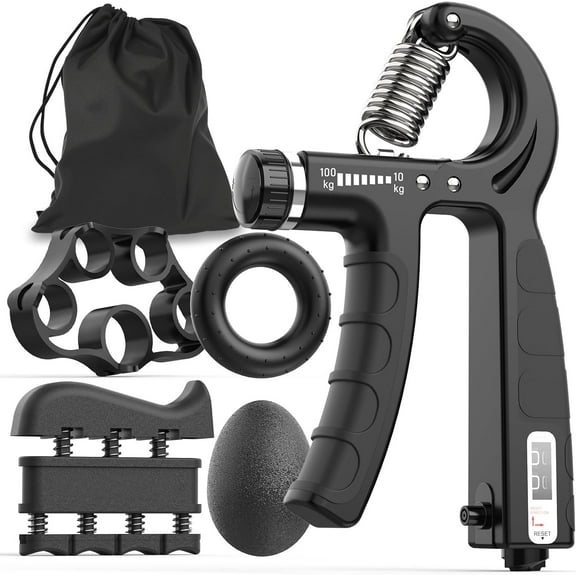 Adjustable Hand Gripper Set - Multi-Piece Finger Strengthener & Wrist Trainer Kit for Strength Training, Fitness Workouts and Hand Rehabilitation