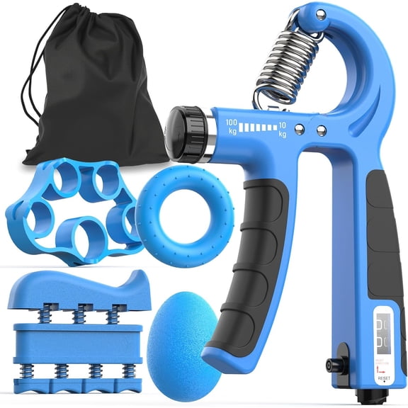 Adjustable Hand Gripper Set - Multi-Piece Finger Strengthener & Wrist Trainer Kit for Strength Training, Fitness Workouts and Hand Rehabilitation