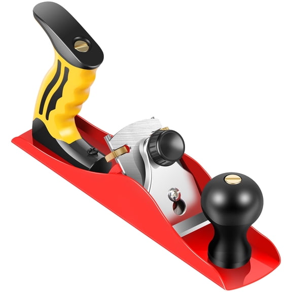 Adjustable Hand Planer Woodworking Edge Trimming Tool Carbon Steel Blade (redandyellow )