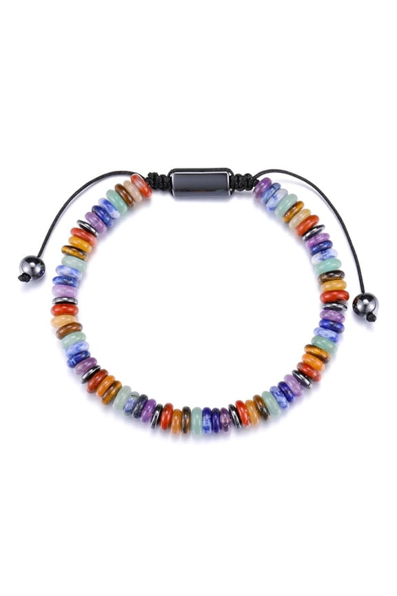 Adjustable Handmade Beaded Bracelet Colorful Disc Beads for Women Men