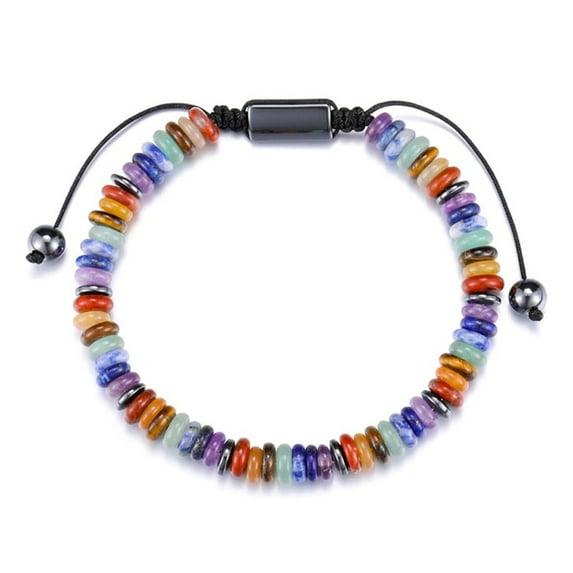 Adjustable Handmade Beaded Bracelet Colorful Disc Beads for Women Men