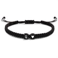 thumbnail image 1 of Adjustable Handmade Black Wax Rope Bracelet with 26 Initial Letters A-Z for Couples and Individuals, 1 of 9