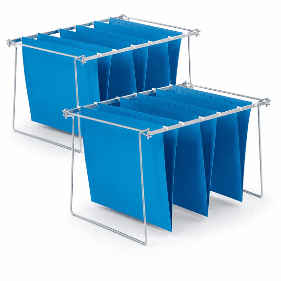 Adjustable Hanging File Folder Frames, Metal Letter-Size File Drawer Organizers, 13 x 17.5 Inches, 2 Count