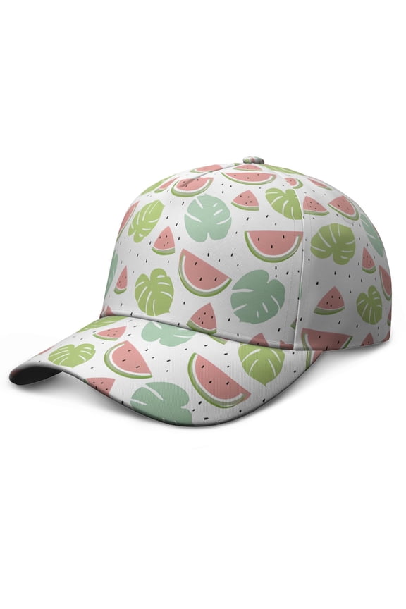 Adjustable Hat Watermelon Lovers Cute Summer Tropical Fruit Pattern Print Aesthetic Sunshine Beach Summer Party Fresh Geometric Refresh Baseball Cap