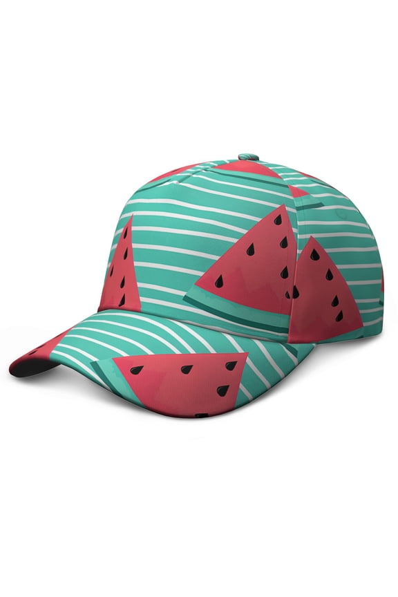 Adjustable Hat Watermelon Lovers Cute Summer Tropical Fruit Pattern Print Aesthetic Sunshine Beach Summer Party Fresh Geometric Refresh Baseball Cap