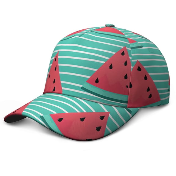 Adjustable Hat Watermelon Lovers Cute Summer Tropical Fruit Pattern Print Aesthetic Sunshine Beach Summer Party Fresh Geometric Refresh Baseball Cap